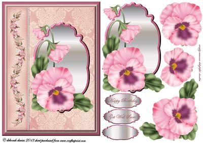 Framed Pink Pansy