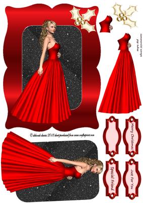 Red Christmas Lady