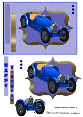 Blue Vintage Sports Car