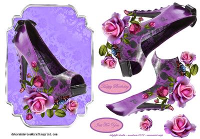 Mauve Floral Shoe