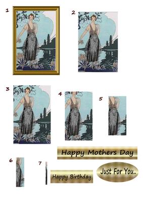 Blue Art Deco Lady