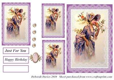 Vintage Girl in Lilac and Lace