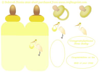 Baby Bottle Shaped Card