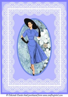 Elegant Lady in Blue A4