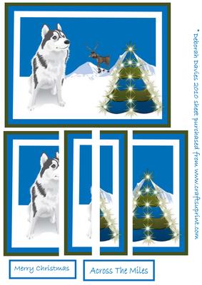 Christmas Dog in Blue