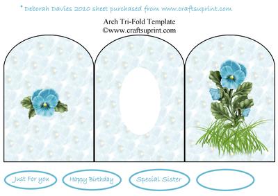 Aqua Pansy Tri-fold
