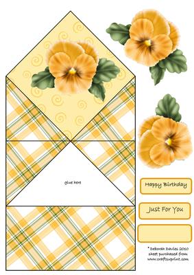Yellow Pansy Diamond Top Card