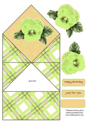 Green Pansy Diamond Top Card