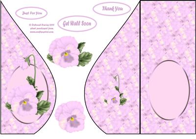 Lilac Pansy Teardrop Card