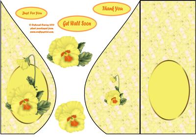 Lemon Pansy Teardrop Card