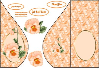 Orange Pansy Teardrop Card