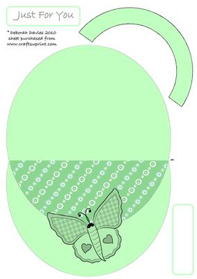 Green Butterfly Wobble Handbag Card