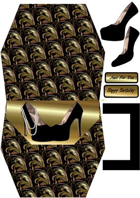 Black Hot Shoes Handbag Card