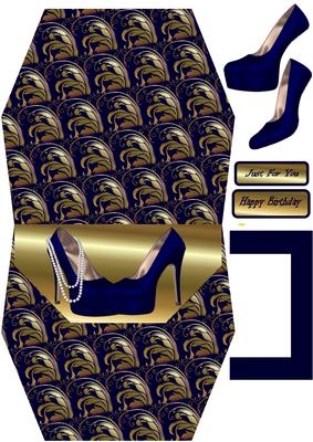 Blue Hot Shoes Handbag Card