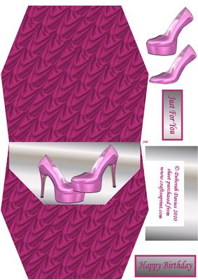 Hot Pink Shoes Handbag Card
