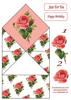 Pink Rose Diamond Top Card