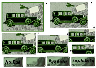 Vintage Green Motor Car Pyramage
