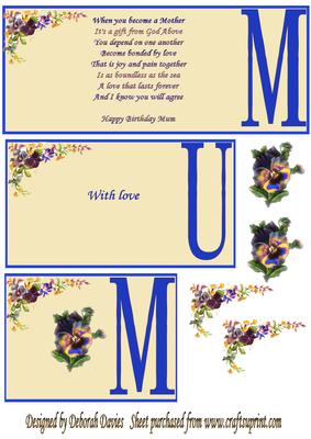 Blue Flowers for Mum Booksheet