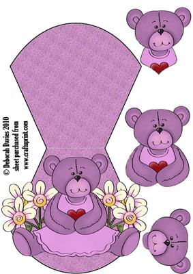 Lilac Bear Wobble Card
