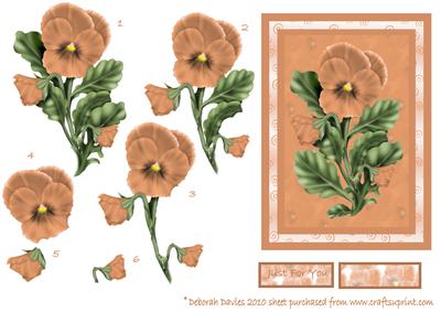 Peach Pansy Decoupage