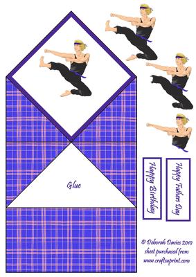 Blue Karate Man Diamond Top Card
