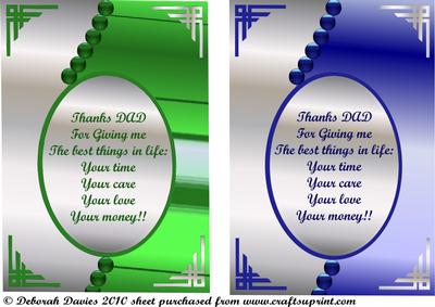 Fathers Day Verse Toppers