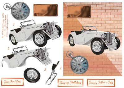White Vintage Motor Car