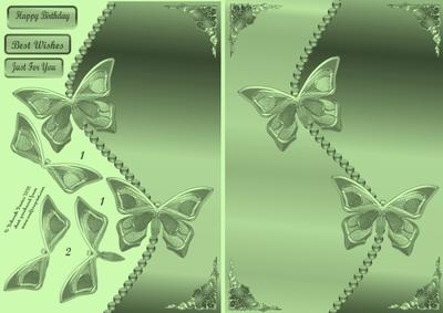 Peppermint Metalic Butterflies