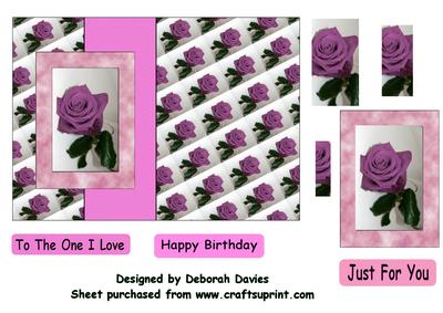 Pink Rose Foldback Card