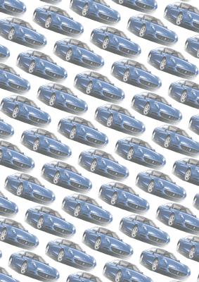 Blue Sports Car Vellum