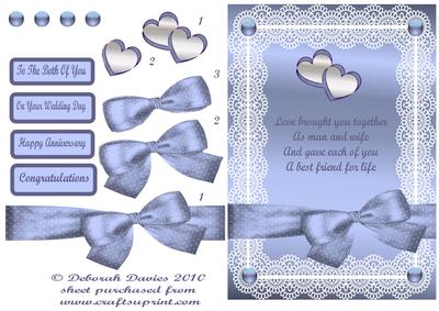 Silver Blue Wedding Verse Card