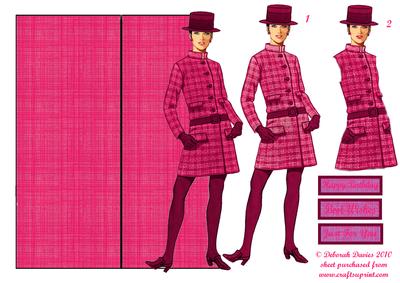 60s Chic in Plum Shaped Card
