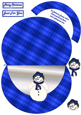 Blue Plaid Christmas Handbag Wobble Card