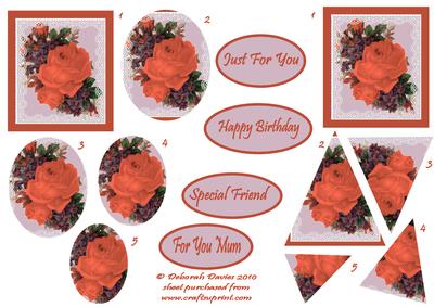 Duo Floral Pyramids in Orange