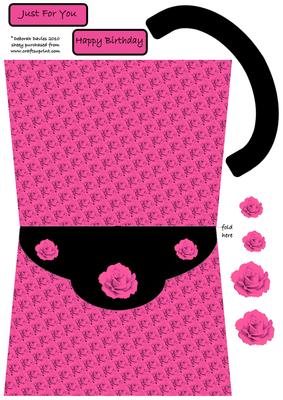 Pink Rose Handbag Card