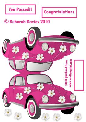 Pink Hippy Herbie Shaped Car