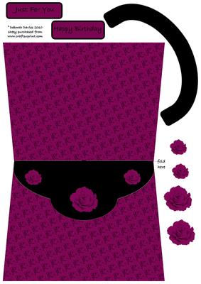 Plum Cross Handbag Shaped Card