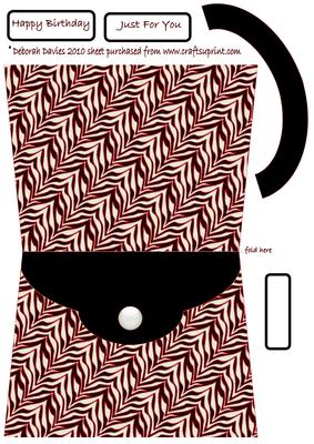 Red Tone Zebra Handbag