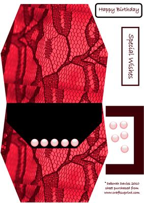 Red Lacy Handbag Shaped Card