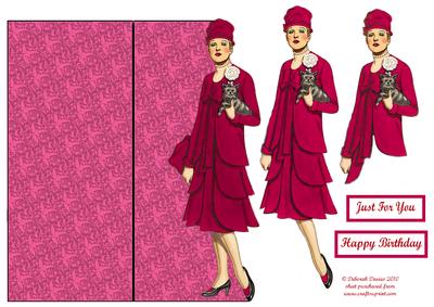 Smart Lady in Pink Shaped Card