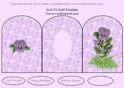 Lilac Pansy Arch Tri-fold