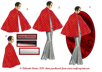 Elegant Lady in Red & Silver