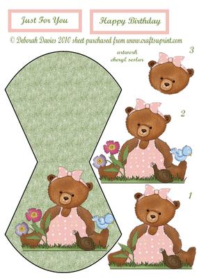 Flower Ted Wobble Card
