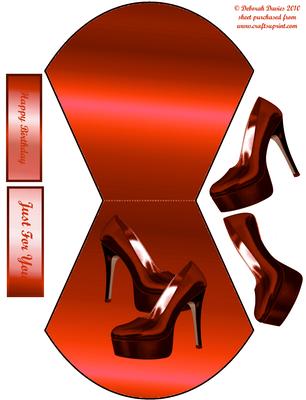 Red Patent Shoes on Wobble Card