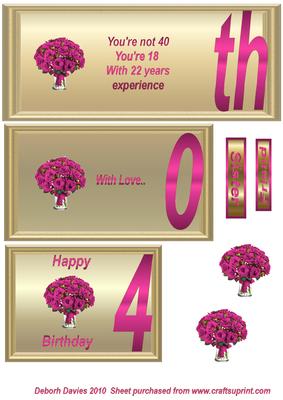Pink Rose Gold 40th Booksheet