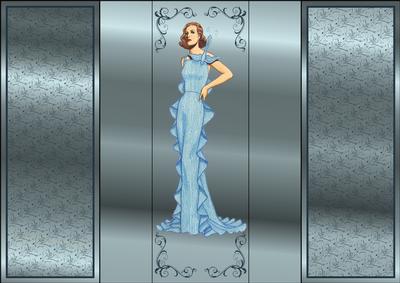 Blue Lady Tier Fold Card