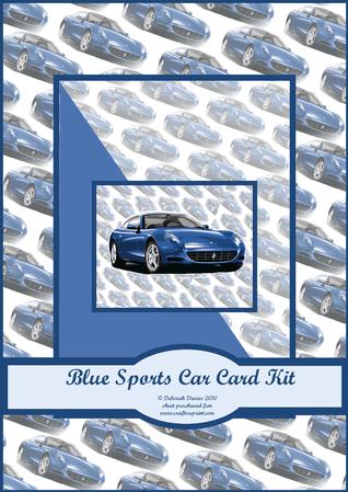 Blue Sports Car Card Kit