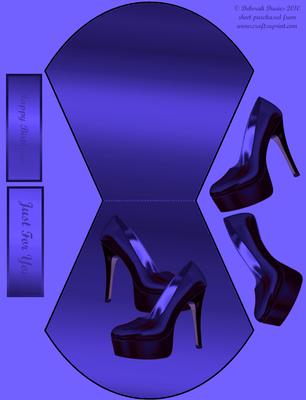 Blue Patent Shoes on Wobble Card