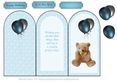 Teddy Birthday Tri-fold Card
