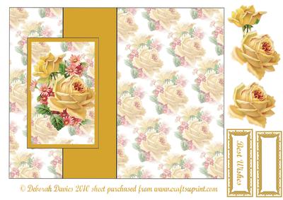 Golden Rose Foldback Card